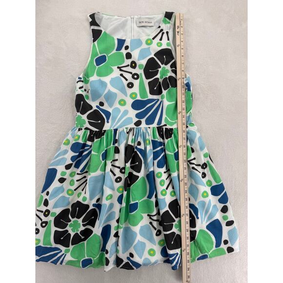 Rachel Antonoff White Mod Floral Dress Sleeveless Black Blue Flowers 10 - Picture 6 of 11